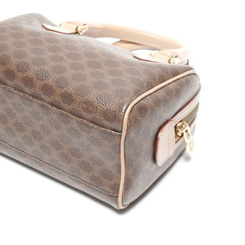 CELINE Mini Boston bag 2way PVC Handbag Brown WS24638