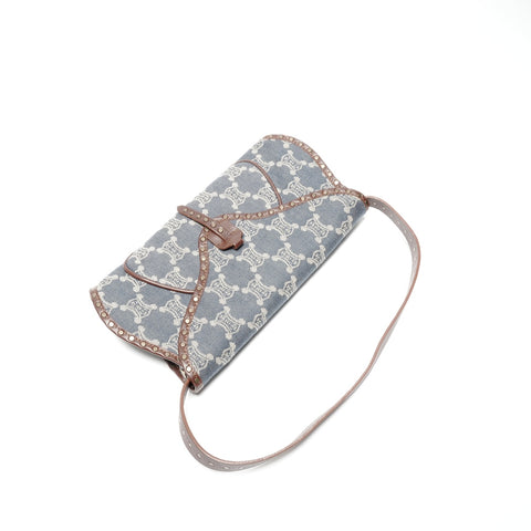 CELINE Macadam Denim Hobo Shoulder Bag Navy WS24639