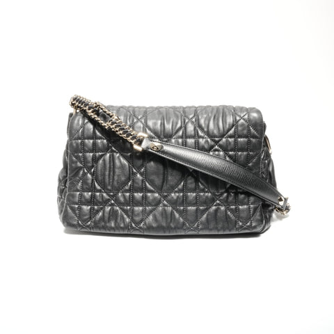 Christian Dior cannage leather Shoulder Bag black WS24640