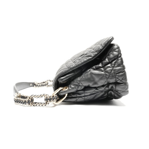 Christian Dior cannage leather Shoulder Bag black WS24640