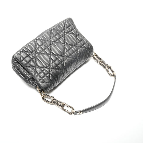 Christian Dior cannage leather Shoulder Bag black WS24640