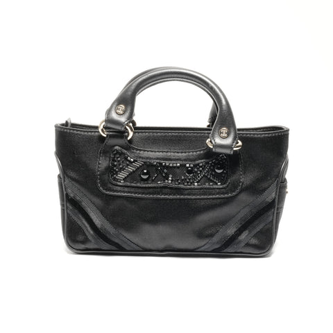 CELINE Mini Micro Boogie Satin Handbag black WS24644