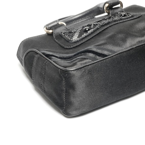 CELINE Mini Micro Boogie Satin Handbag black WS24644