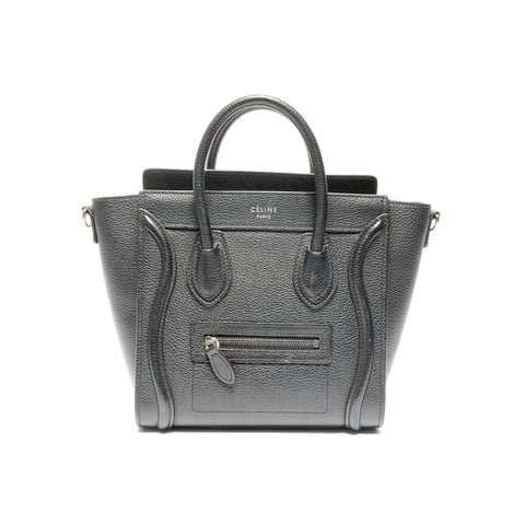 CELINE Luggage Nano Leather Handbag black WS24645