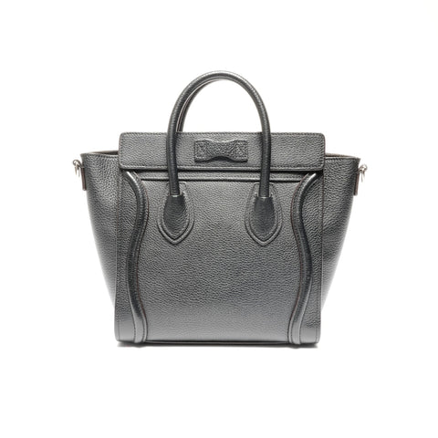 CELINE Luggage Nano Leather Handbag black WS24645