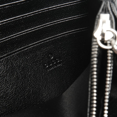 GUCCI Leather Blondie Chain Shoulder Bag Navy WS24649