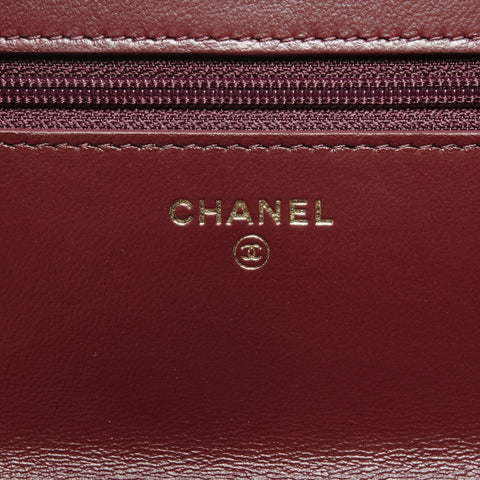 CHANEL Matelasse Chain Wallet in Red Lambskin, No. 30, 2020-2021 Shoulder Bag Red WS24653