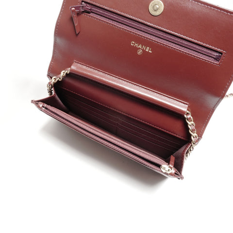 CHANEL Matelasse Chain Wallet in Red Lambskin, No. 30, 2020-2021 Shoulder Bag Red WS24653