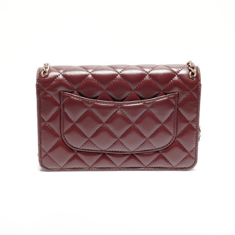 CHANEL Matelasse Chain Wallet in Red Lambskin, No. 30, 2020-2021 Shoulder Bag Red WS24653