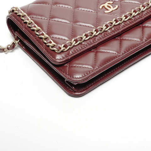 CHANEL Matelasse Chain Wallet in Red Lambskin, No. 30, 2020-2021 Shoulder Bag Red WS24653