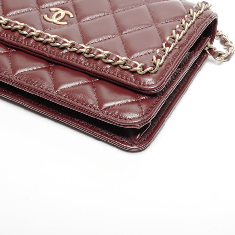 CHANEL Matelasse Chain Wallet in Red Lambskin, No. 30, 2020-2021 Shoulder Bag Red WS24653