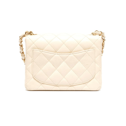 CHANEL Mini Matelasse 9 Series 2004-2005 Chain Square Shoulder Bag beige WS24654