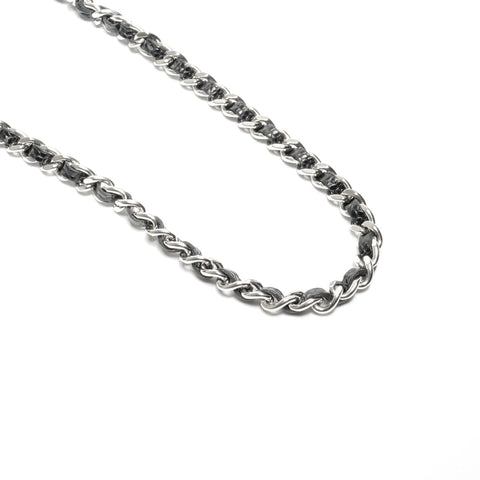 CHANEL Caviar Skin Chain Wallet SilverMetal Shoulder Bag black WS24655