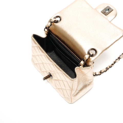 CHANEL Mini Matelasse Chain 31 Square 2020-2021 Shoulder Bag gold WS24656