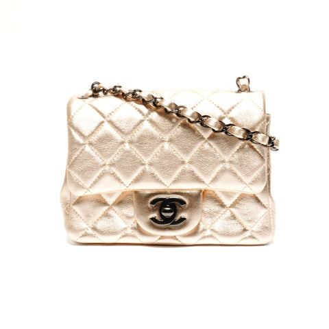 CHANEL Mini Matelasse Chain 31 Square 2020-2021 Shoulder Bag gold WS24656