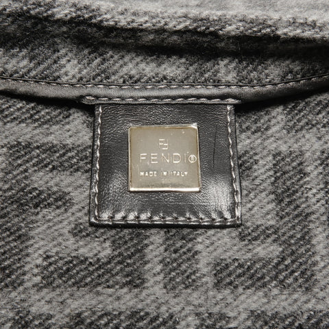 FENDI Wool Zucca Mamma Bucket Shoulder Bag gray WS24658