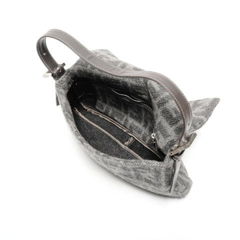 FENDI Wool Zucca Mamma Bucket Shoulder Bag gray WS24658