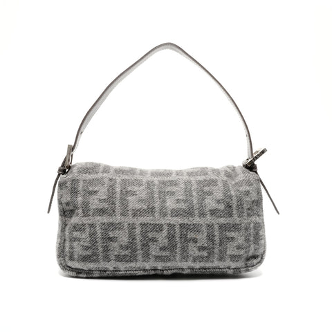 FENDI Wool Zucca Mamma Bucket Shoulder Bag gray WS24658