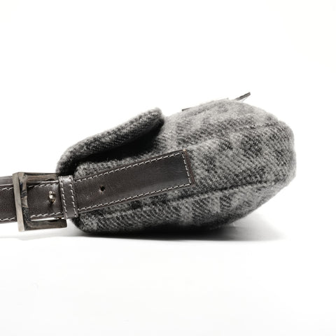 FENDI Wool Zucca Mamma Bucket Shoulder Bag gray WS24658