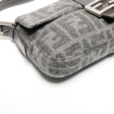 FENDI Wool Zucca Mamma Bucket Shoulder Bag gray WS24658