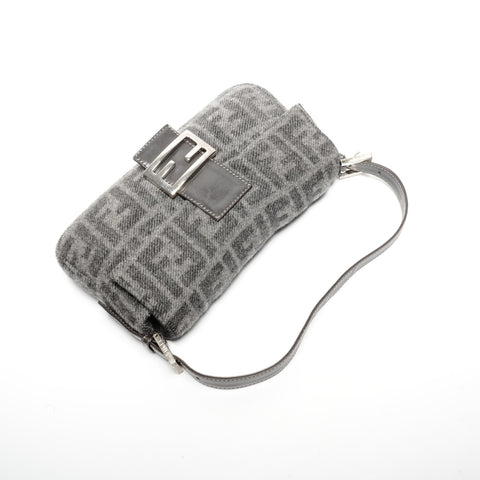 FENDI Wool Zucca Mamma Bucket Shoulder Bag gray WS24658