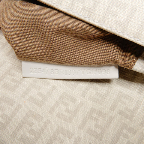 FENDI Zucchino Mamma Bucket PVC Chain one belt Shoulder Bag white WS24659