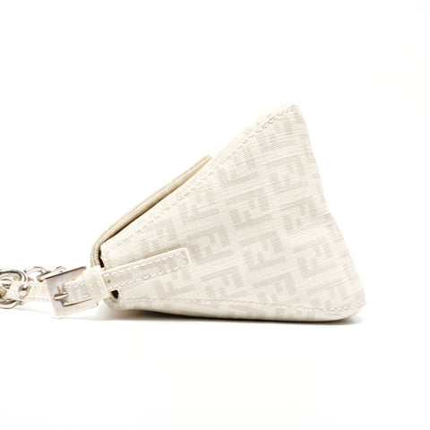 FENDI Zucchino Mamma Bucket PVC Chain one belt Shoulder Bag white WS24659