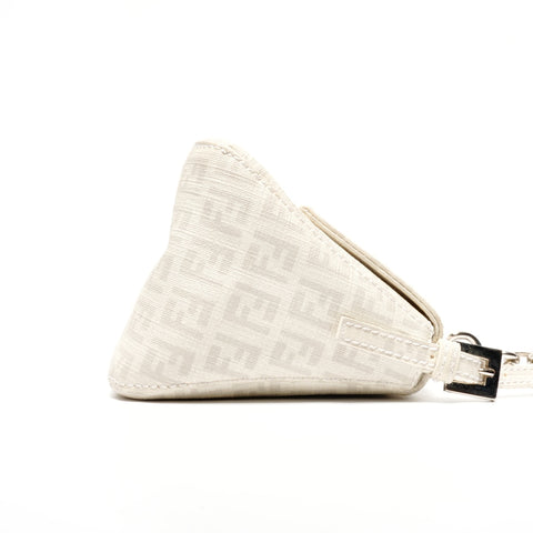 FENDI Zucchino Mamma Bucket PVC Chain one belt Shoulder Bag white WS24659