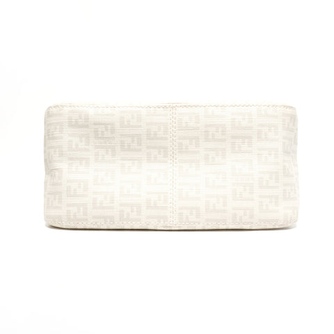 FENDI Zucchino Mamma Bucket PVC Chain one belt Shoulder Bag white WS24659