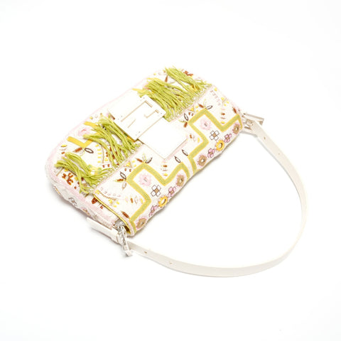 FENDI Mamma Baguette Beaded Embroidery Shoulder Bag multicolor WS24661