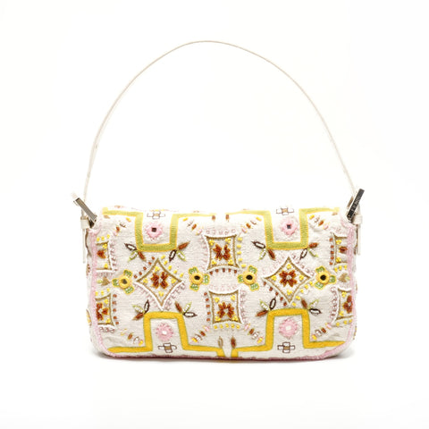 FENDI Mamma Baguette Beaded Embroidery Shoulder Bag multicolor WS24661