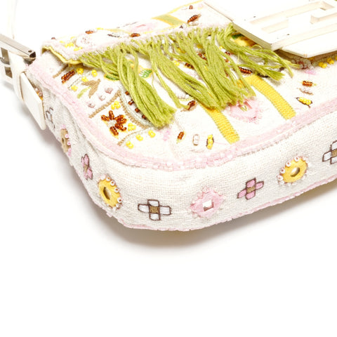 FENDI Mamma Baguette Beaded Embroidery Shoulder Bag multicolor WS24661