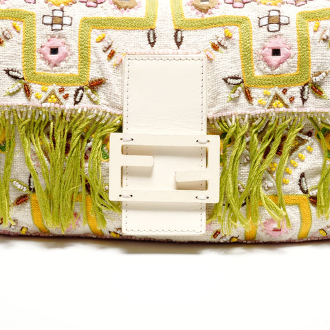 FENDI Mamma Baguette Beaded Embroidery Shoulder Bag multicolor WS24661