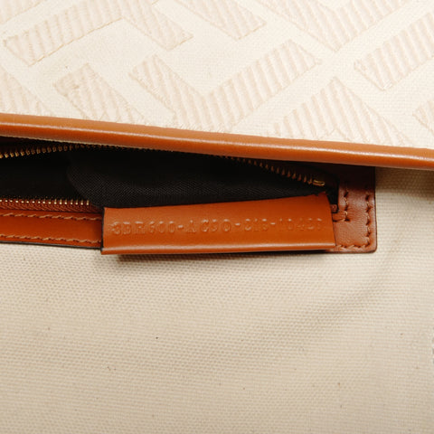 FENDI Canvas Mamma Bucket Embroidered Zucca Canvas Shoulder Bag beige WS24662