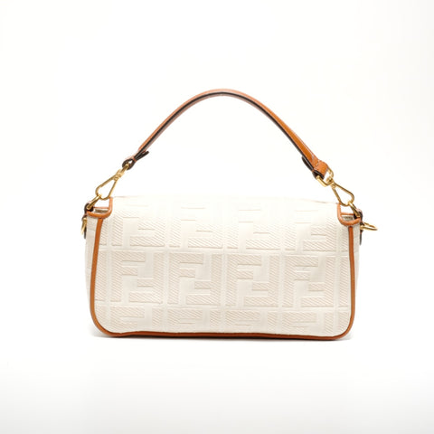 FENDI Canvas Mamma Bucket Embroidered Zucca Canvas Shoulder Bag beige WS24662