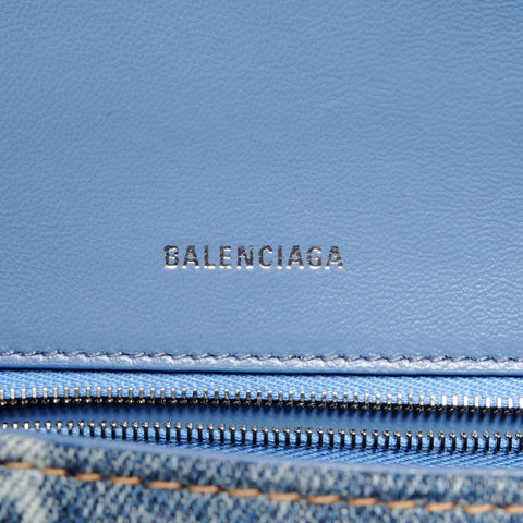 BALENCIAGA Denim Hourglass 2way Handbag Navy WS24663