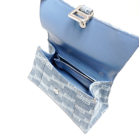 BALENCIAGA Denim Hourglass 2way Handbag Navy WS24663