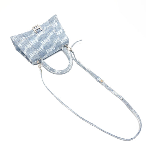 BALENCIAGA Denim Hourglass 2way Handbag Navy WS24663