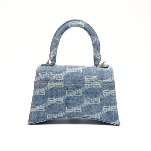 BALENCIAGA Denim Hourglass 2way Handbag Navy WS24663