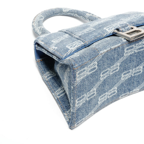 BALENCIAGA Denim Hourglass 2way Handbag Navy WS24663