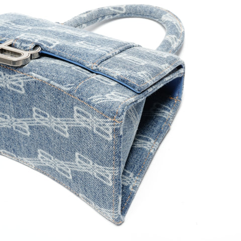 BALENCIAGA Denim Hourglass 2way Handbag Navy WS24663
