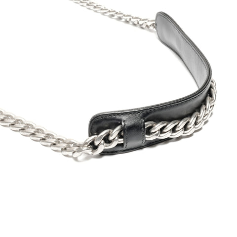 PRADA Diagram Camera Bag Leather Chain Shoulder Bag black WS24664