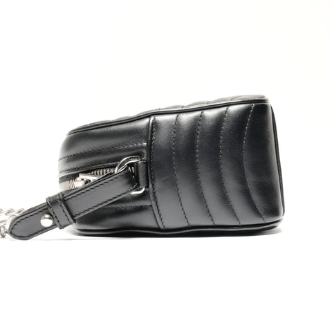 PRADA Diagram Camera Bag Leather Chain Shoulder Bag black WS24664