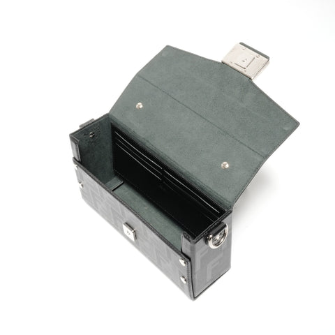 FENDI Baguette Soft Trunk 2way Camera Shoulder Bag black WS24665