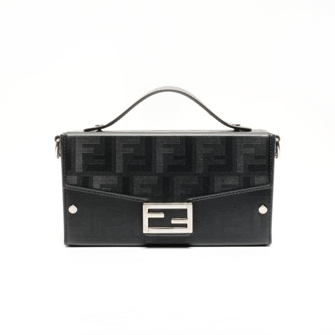 FENDI Baguette Soft Trunk 2way Camera Shoulder Bag black WS24665