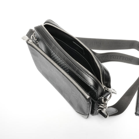 LOUIS VUITTON 2020 Damier Graphite Trio Messenger Shoulder Bag black WS24669