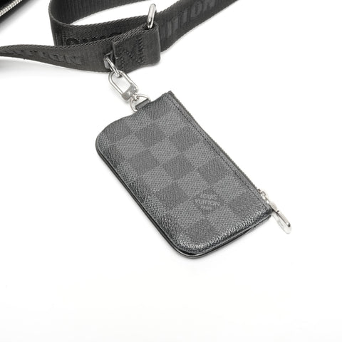 LOUIS VUITTON 2020 Damier Graphite Trio Messenger Shoulder Bag black WS24669