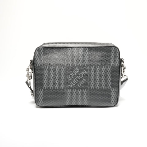 LOUIS VUITTON 2020 Damier Graphite Trio Messenger Shoulder Bag black WS24669