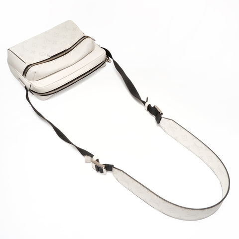 LOUIS VUITTON Monogram Taiga Rama Outdoor Messenger Bag PM Shoulder Bag white WS24673