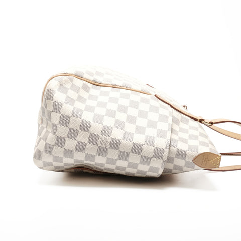 LOUIS VUITTON 2016 Damier Azur Totally MM Tote Bag white WS24676